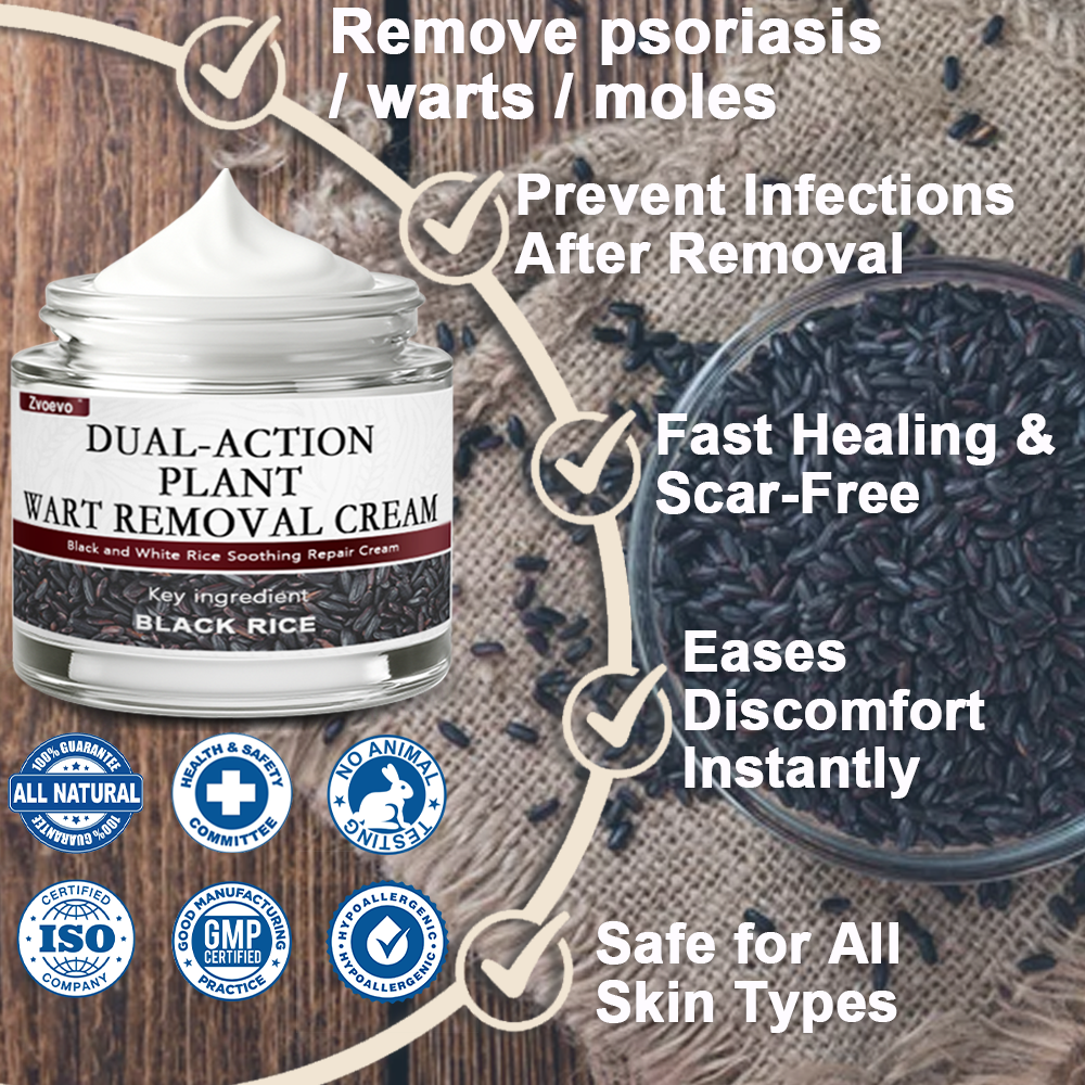 Zvoevo® Black Rice Skin Repair Essence Cream ⚕️ FDA Certified (Removes warts and skin growths, improves keratin buildup and seborrheic dermatitis, follicular keratosis, age spots, and bruising)