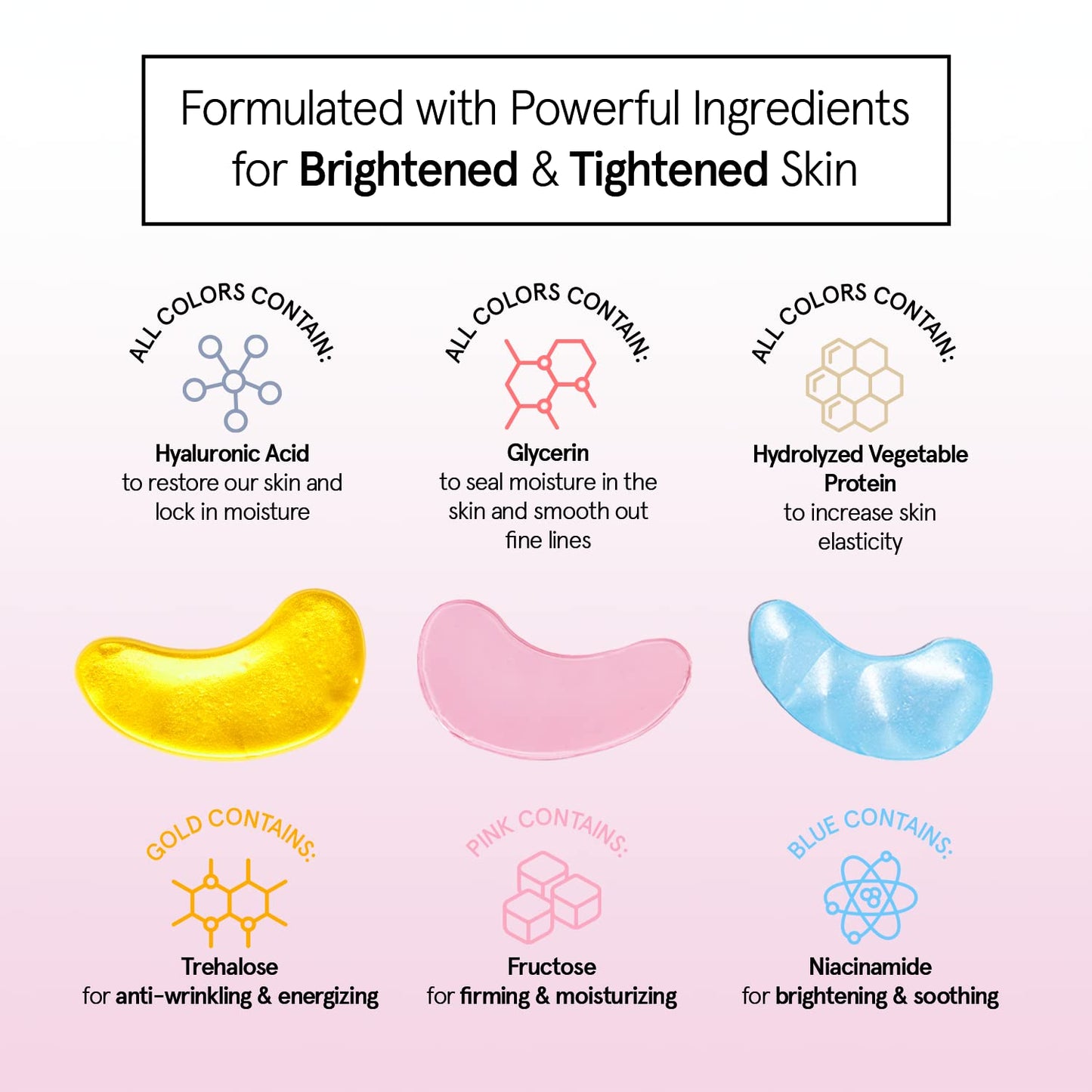 Grace & Stella Under Eye Mask - Reduce Dark Circles, Puffy Eyes, Undereye Bags & Wrinkles - Gel Under Eye Patches, Vegan & Cruelty-Free Self Care (72 Pairs, Gold Pink Blue)