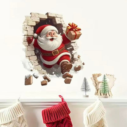Early Christmas Sale 50%🎄🎅3D Santa Breakthrough Wall Decals