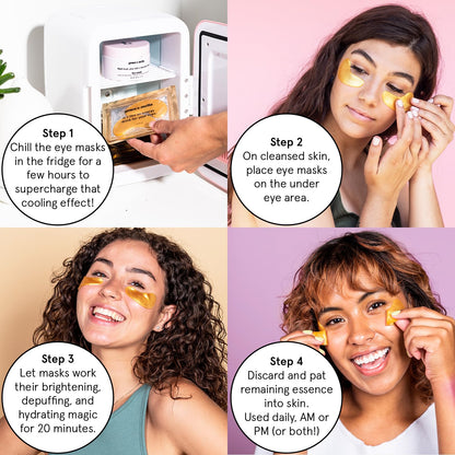 Grace & Stella Under Eye Mask - Reduce Dark Circles, Puffy Eyes, Undereye Bags & Wrinkles - Gel Under Eye Patches, Vegan & Cruelty-Free Self Care (72 Pairs, Gold Pink Blue)