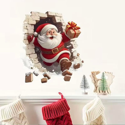 Early Christmas Sale 50%🎄🎅3D Santa Breakthrough Wall Decals