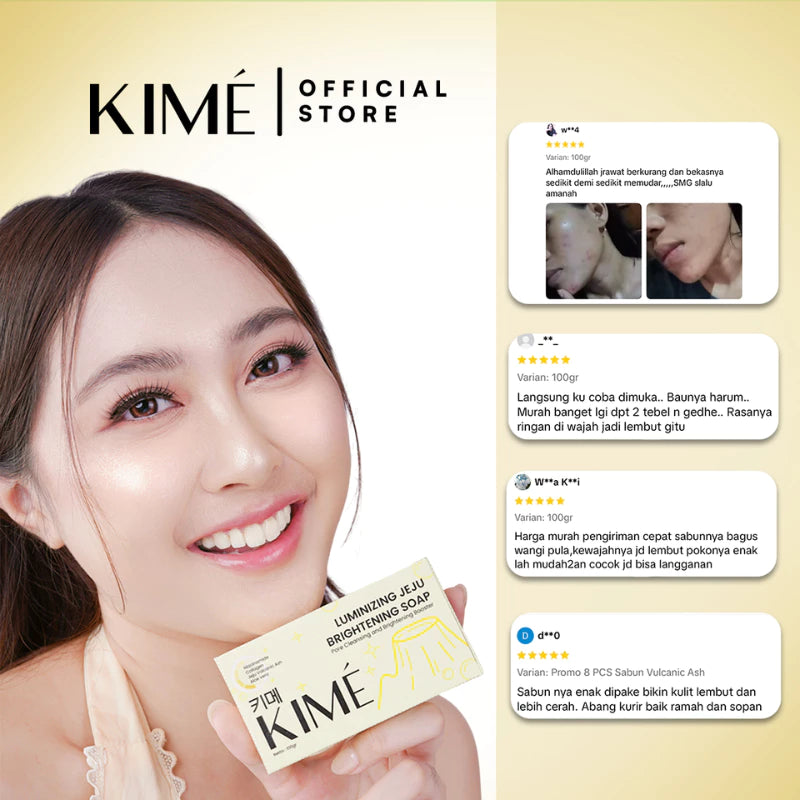 [BUY 1 BOX GET 2 BATANG]🧼KIME Luminizing Jeju brightening Soap